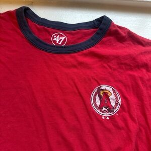 'Angels ‘47 Red and Black Short Sleeve Tee